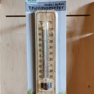 Thermometer natuurlijk hout, 22cm